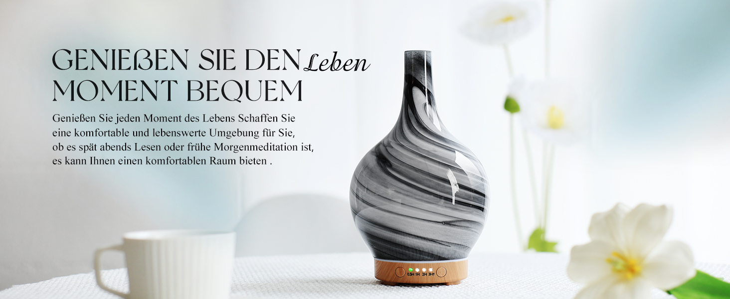 Дифузор ароматної олії Porseme 500 мл, скляний, ультразвуковий, з LED-підсвіткою 7 кольорів, для ефірних олій, тихий, для дому (Rosegold)