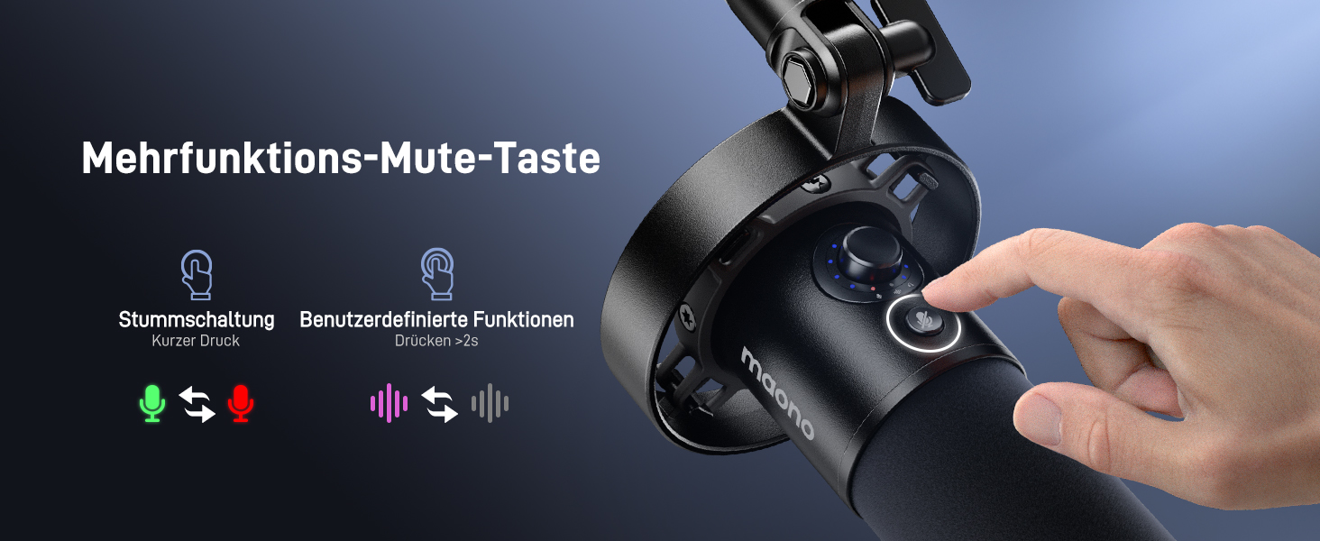 MAONO PD300X: USB-мікрофон для подкастів та запису звуку, XLR, динамічний, шумозаглушення, 192kHz-24Bit