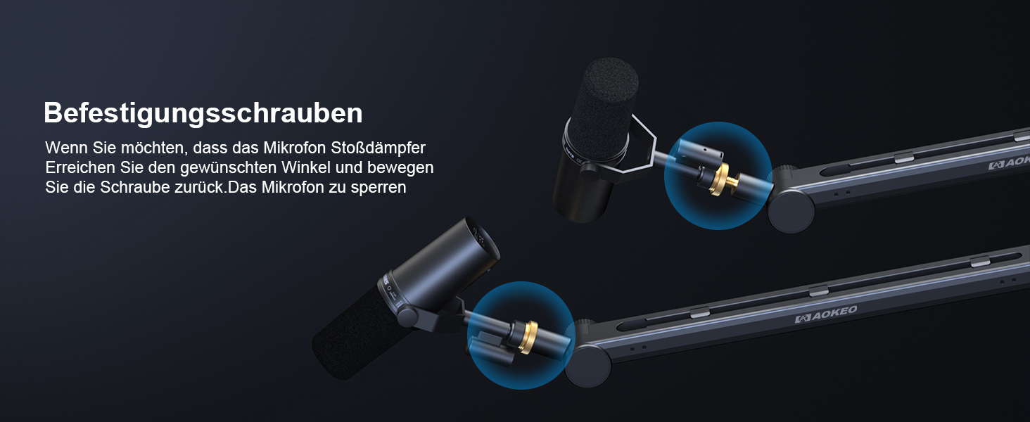 Кріплення для мікрофона Aokeo AK-58 - низькопрофільний тримач для HyperX, Elgato, Shure, Blue Yeti