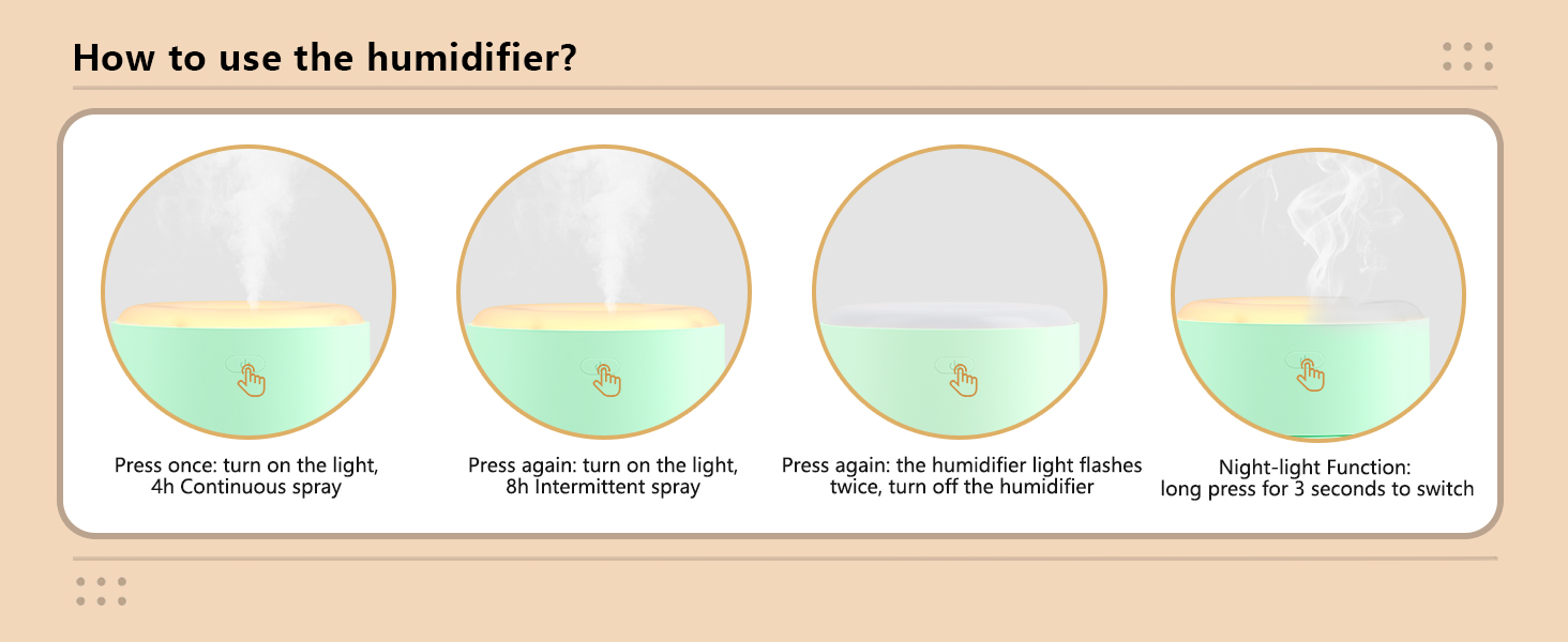 Зволожувач повітря Mini AIR Humidifier з LED-підсвічуванням для дитячої кімнати, офісу, спальні та рослин (Зелений)