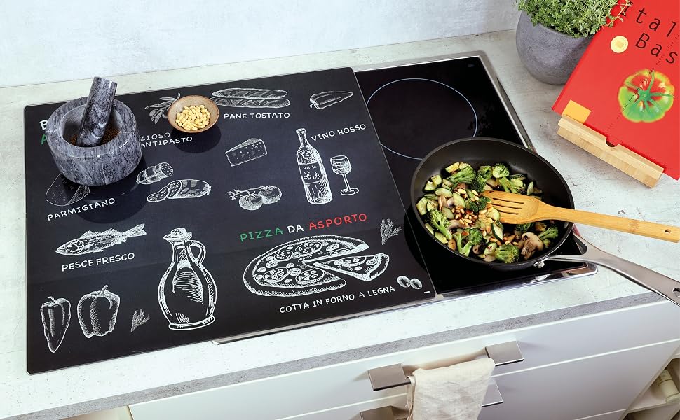 Універсальна підставка для нарізки скла та продуктів KESPER Granit, 56 x 50 см, сіра/червона/біла/зелена, арт. 3659013