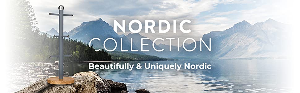 Тримач для чашок Swan Nordic, вуглецева сталь, білий, 38x15x15 см