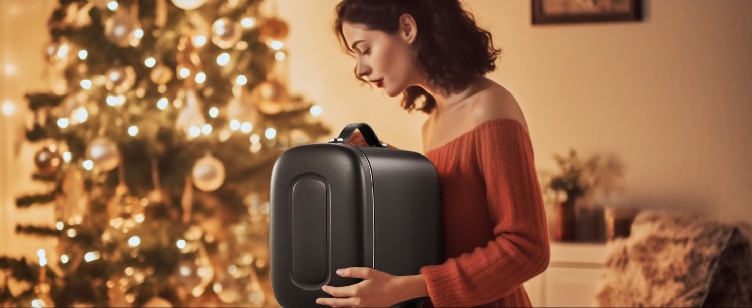 Міні-холодильник FOHERE 5 літрів: для косметики, напоїв, USB живлення, 220V/12V, для спальні, офісу, авто (чорний)