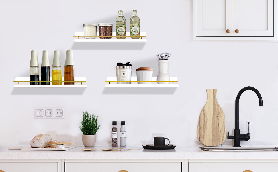 Настінна полиця Wandregal Holz, 3 шт. - полиці для кухні, вітальні, спальні, офісу, ванної кімнати. Полиця для книг та декоративних речей.