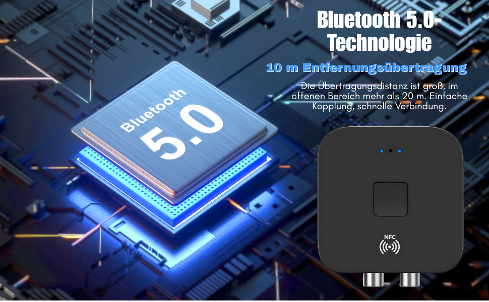 Bluetooth 5.0 Аудіоприймач: NFC, HiFi, Aux, RCA, USB. Підтримка для TV, авто, стереосистеми