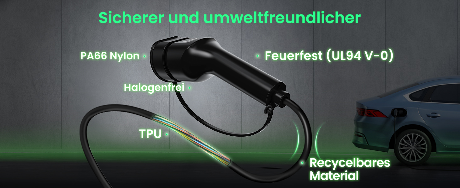 Кабель зарядки для електромобіля GONEO Typ 2, 11кВт, 7м, 16A, 3 фази