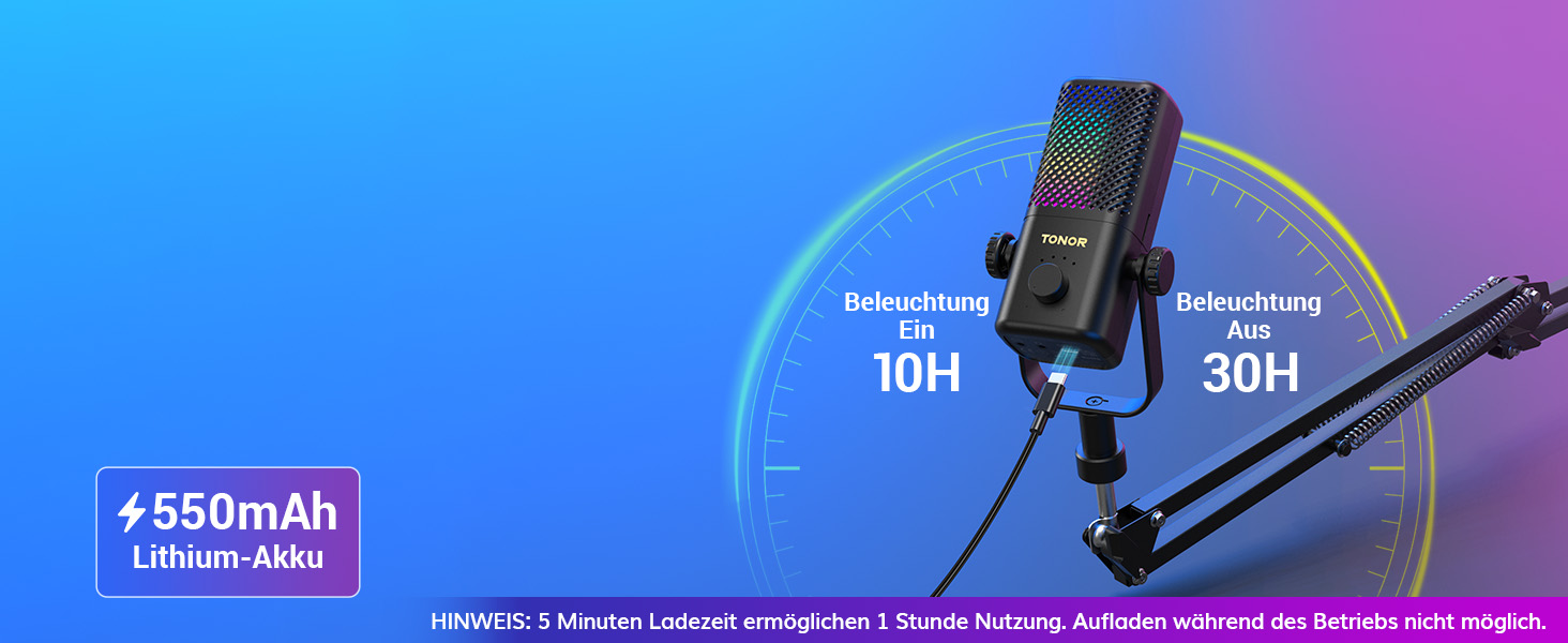 Мікрофон TONOR TCX3 для Xbox з RGB підсвічуванням, бездротовий, для стрімінгу та подкастингу, з регулюванням гучності, чорний