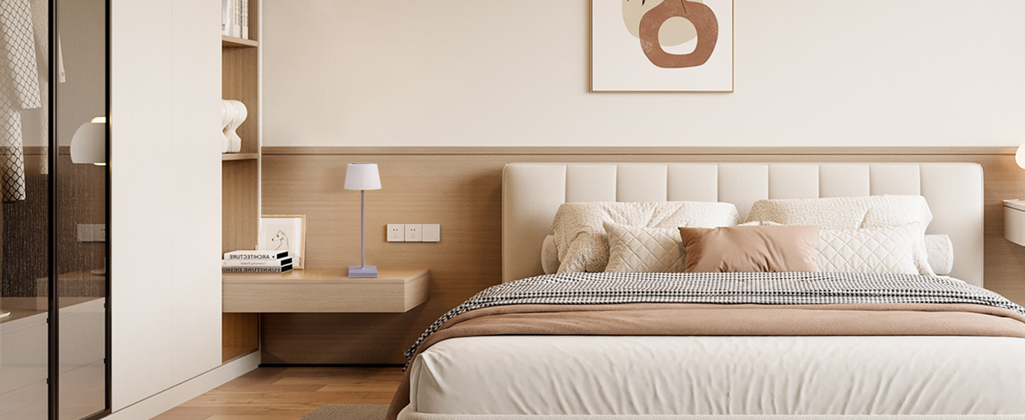 Світлодіодна настільна лампа Aigostar акумуляторна бездротова, димується сенсорно, 3 режими світла, водонепроникна IP54 для дому та саду - фіолетова