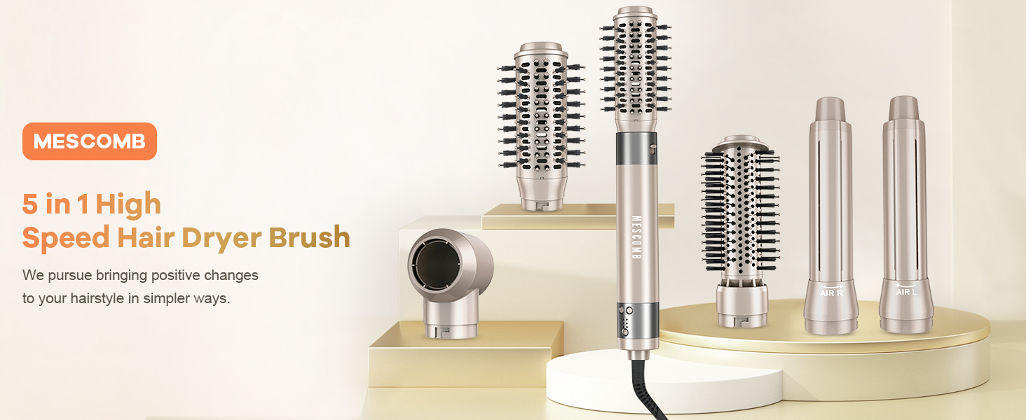 5-в-1 Стайлер для волосся MESCOMB - Air Styler з іонізацією, сушка, завивка, об'єм та випрямлення