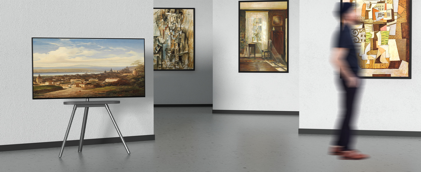 Підставка для телевізора PUTORSEN: поворотна, регульована по висоті, 43-65 дюймів, з полицею, до 40 кг, VESA 400x400, сіра