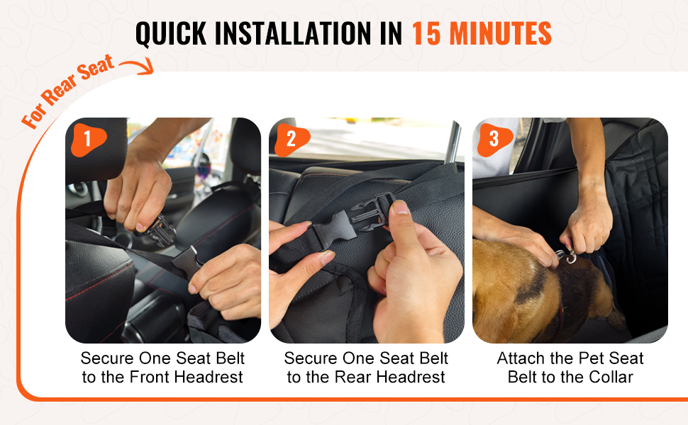 Автокрісло для собак VEVOR - чорне, водонепроникне, до 22 кг