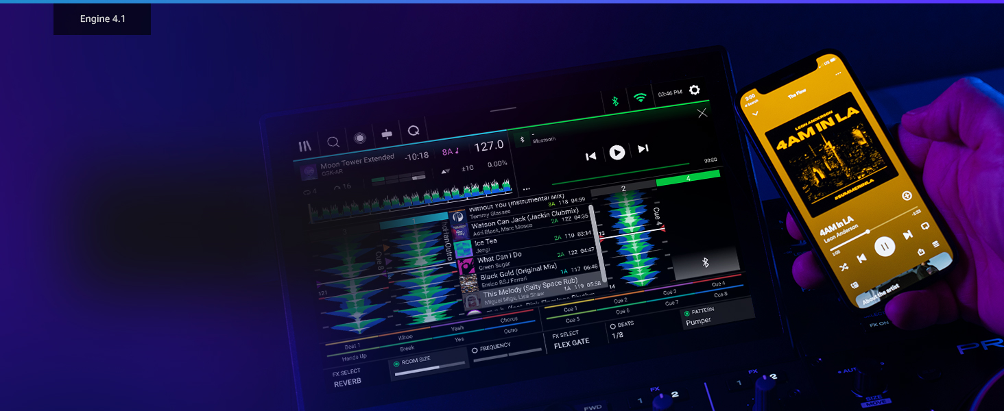 Denon DJ PRIME 4+ - DJ контролер з розділенням STEM, Wi-Fi, сенсорний екран 10.1