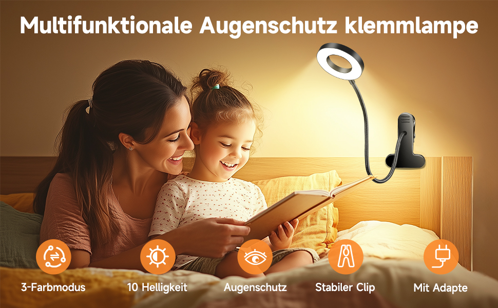 Світлодіодна приліжкова лампа One Fire 48 LED з USB, 3 режими, диммування, адаптер 10W, гнучка, для ліжка/дитячої