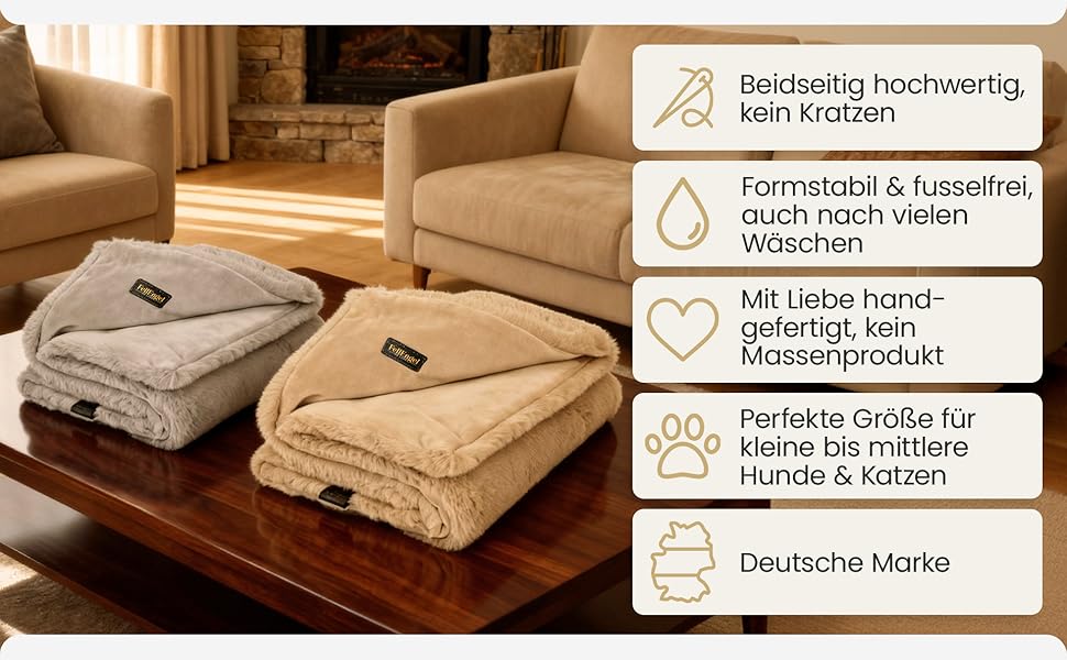 М'яка ковдра для собак та котів, 100x70 см, кашемір бежевий