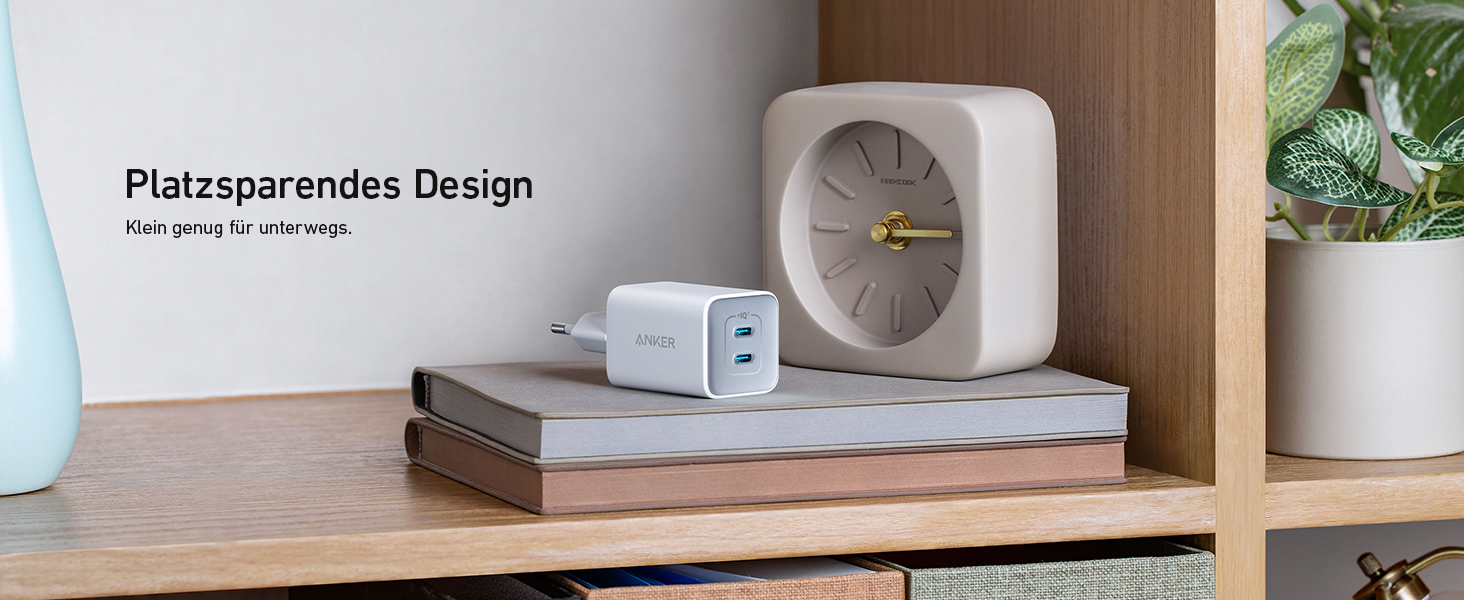 Зарядний пристрій Anker USB-C 47W (Nano 3) з 2 портами GaN, білий - для iPhone, Galaxy, Pixel, iPad