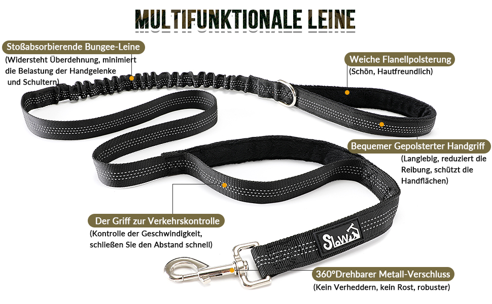 Шлейка для собак SlowTon середнього та великого розміру з повідком 1,55-1,7 м, м'яка та світловідбиваюча, з регульованою шиєю та грудьми, шлейка проти натягу для прогулянок, S, жовта