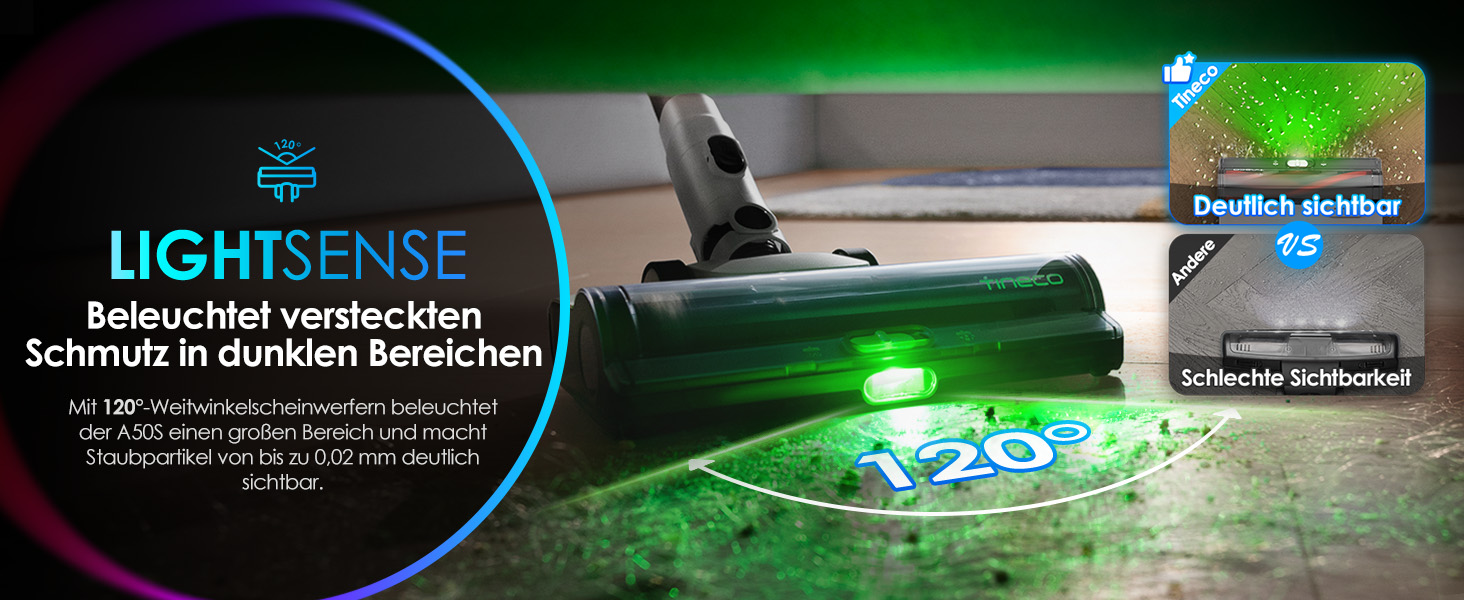 Бездротовий пилосос Tineco PURE ONE A50S Plus: потужний акумуляторний вертикальний пилосос з контейнером 1 л та турбощіткою ZeroTangle для видалення шерсті тварин. Ідеально підходить для твердих підлог.