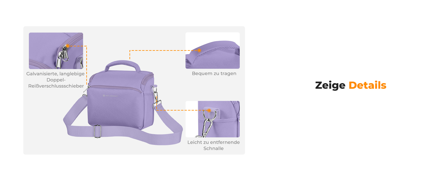 Сумка для камери K&F CONCEPT, фотосумка для фотографів, універсальна, фіолетова, середнього розміру