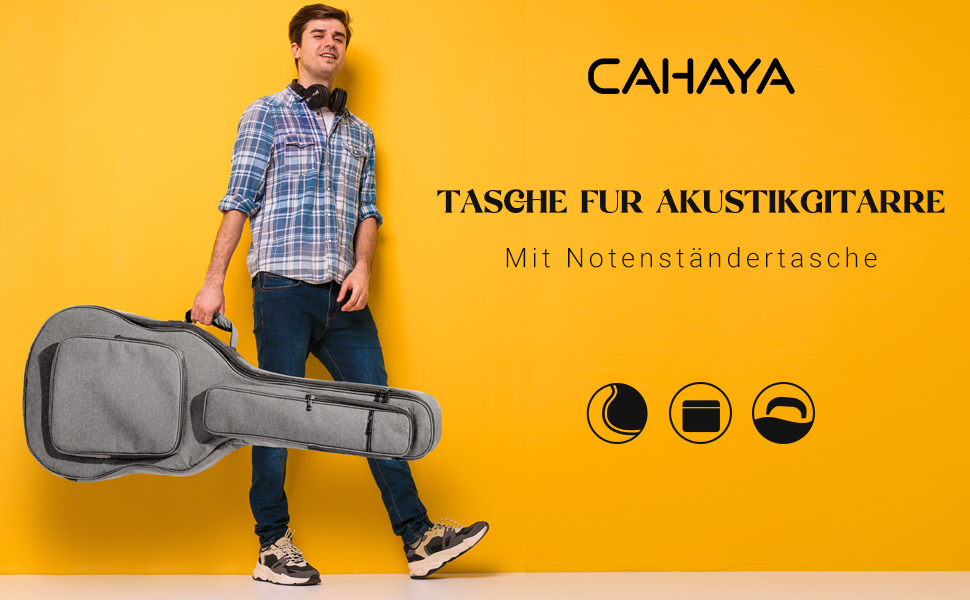 Чохол для гітари Cahaya Gig Bag сірого кольору, водонепроникний, 18 мм