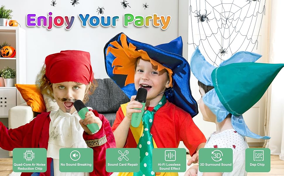 Караоке машина Spinosaurus для дітей з 2 мікрофонами, Bluetooth, LED-підсвічування, для віку 3-12 років