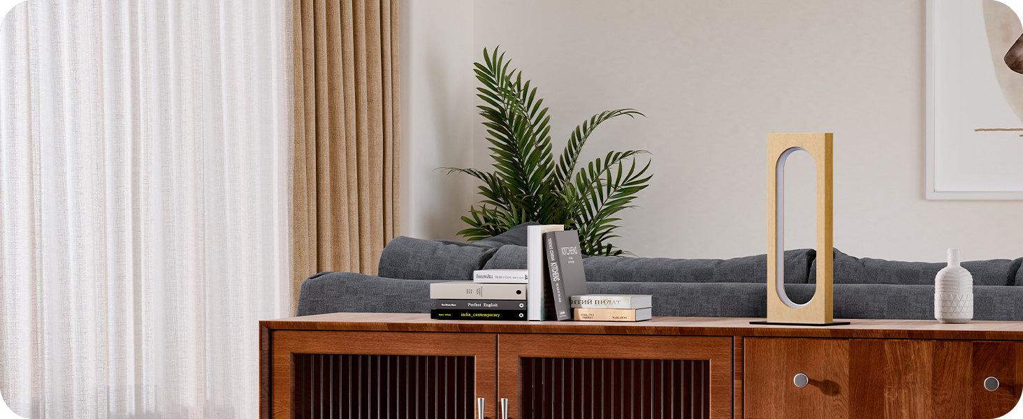 Дерев'яна приліжкова лампа EDISHINE з абажуром з льону, E27, для вітальні, спальні, в стилі кантрі [Енергоклас F]