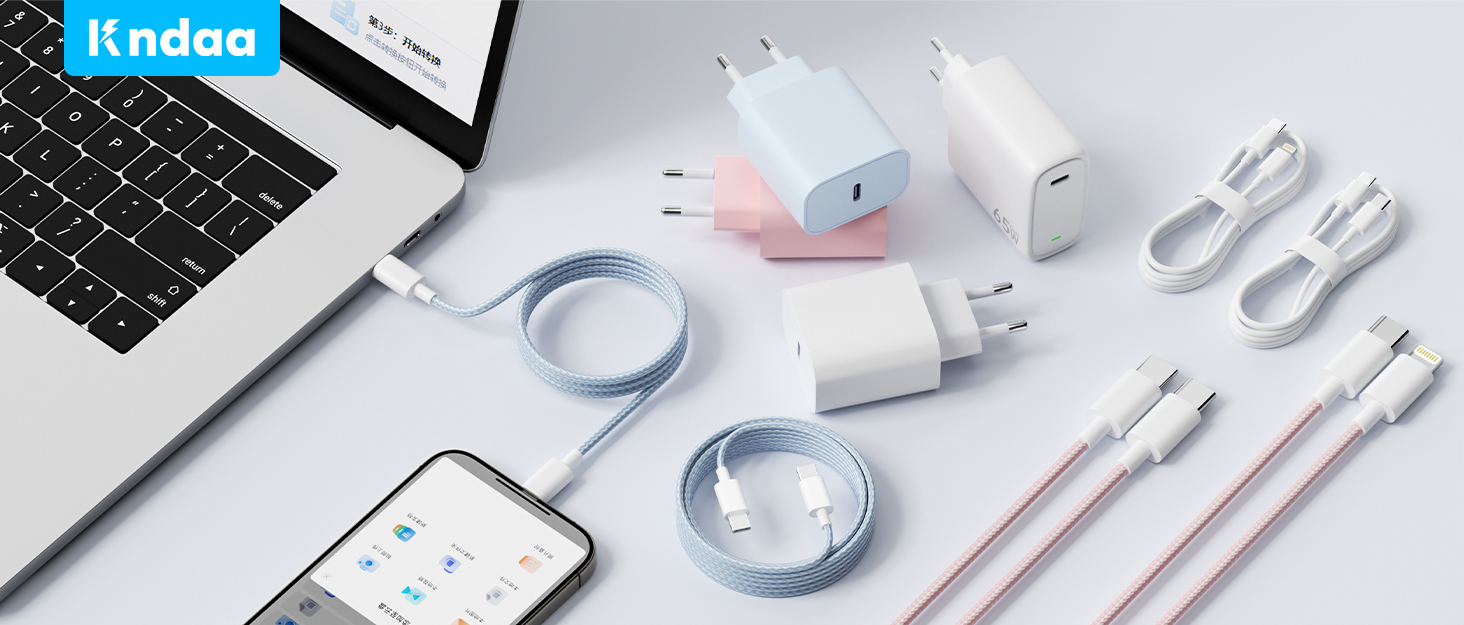 Зарядний пристрій 20W USB-C з кабелем Lightning для iPhone 14/13/12/11/X/SE (2 шт) - Синій