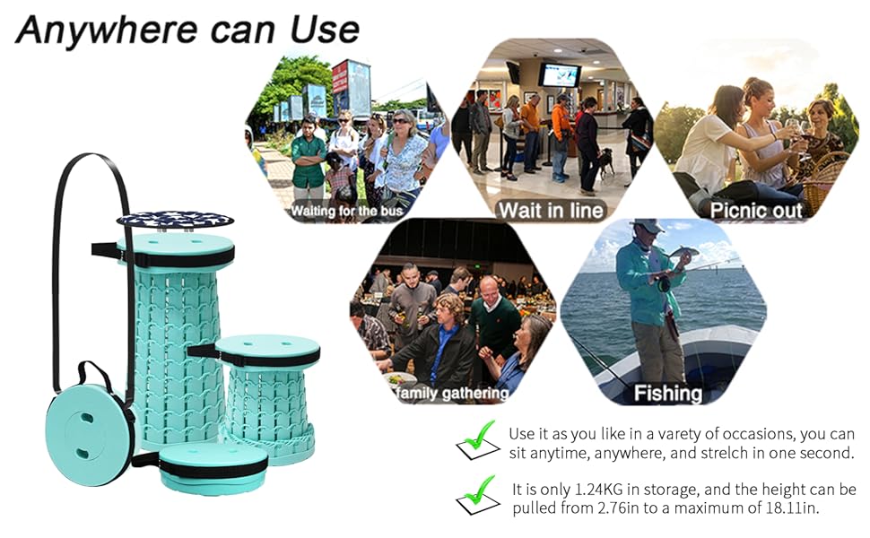 Складний стільчик Alevmoom для кемпінгу та відпочинку на природі: телескопічний, легкий, 600lbs, селадоновий