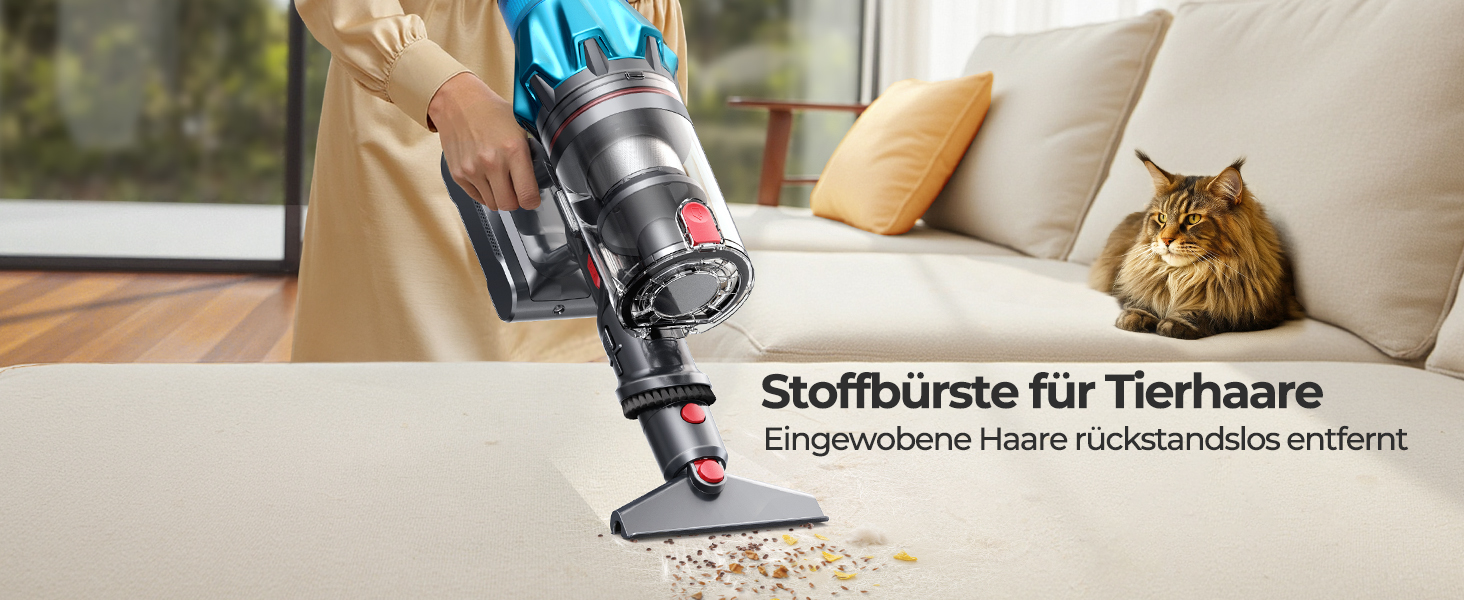 Бездротовий акумуляторний пилосос Fieety 8-в-1, 50kPa, 600W, 65 хв, 1.6л, без мішка, з антизаплутуванням волосся, насадка для диванів, станція зарядки, для шерсті тварин, килимів, твердих поверхонь, авто