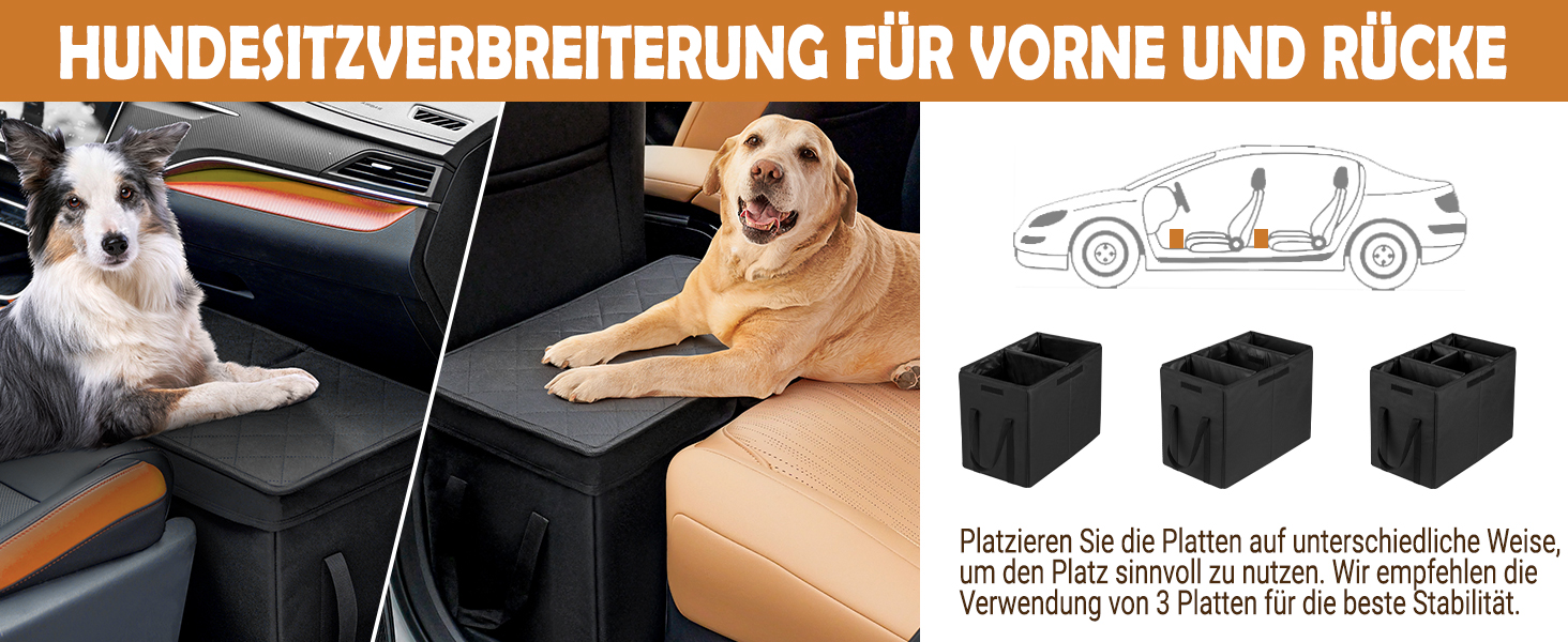 Розширювач для автокрісла для собак UNICITII, органайзер для пасажирського та заднього сидіння, чорний, L (51x29x36 см)