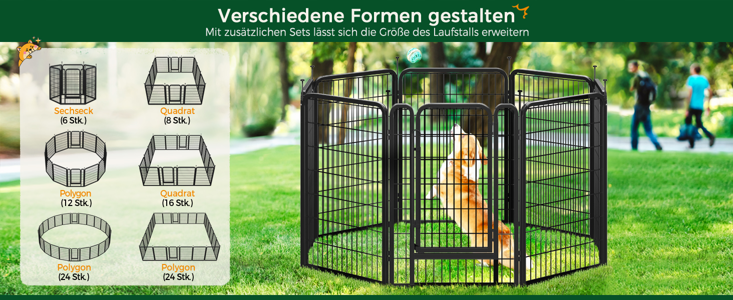 Переносний вольєр для собак Yaheetech 100 см, 16 частин, з 2 дверцятами, для дому та саду, без інструментів