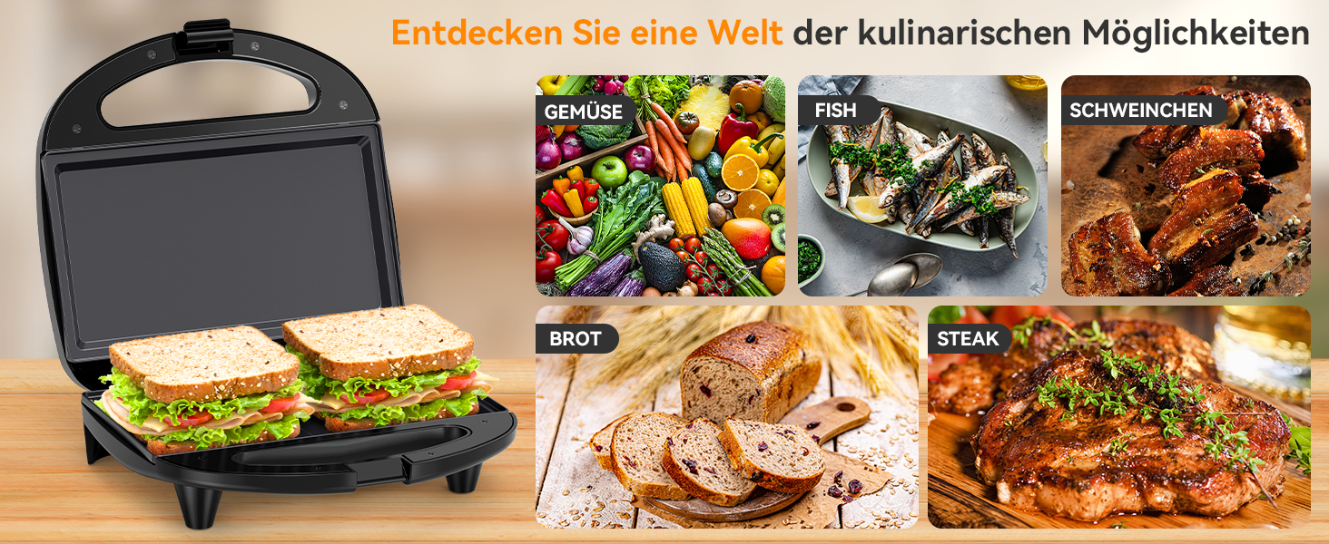 Вафельниця Snailar: компактна та стильна бельгійська модель 750W з антипригарним покриттям для хрустких вафель (плоскі пластини)