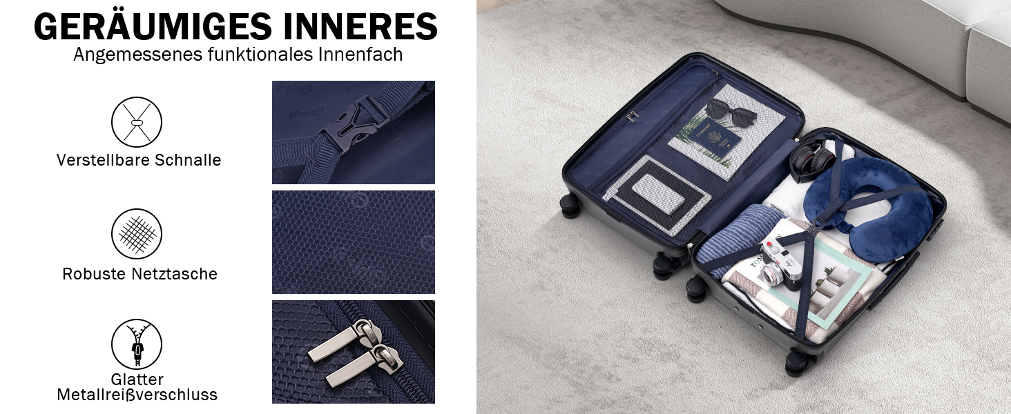 Валіза COOLIFE Koffer: Твердий корпус, ABS-матеріал, TSA-замок, телескопічна ручка, 4 колеса (темно-зелений, ручна поклажа)