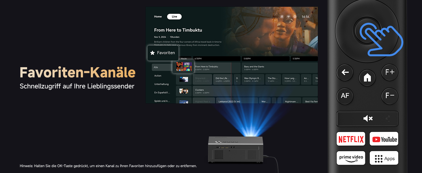 4K Smart проєктор KOGATA з авто-фокусом, WiFi 6, Bluetooth та підтримкою Netflix | Домашній кінотеатр для саду та стрімінгу | Сірий