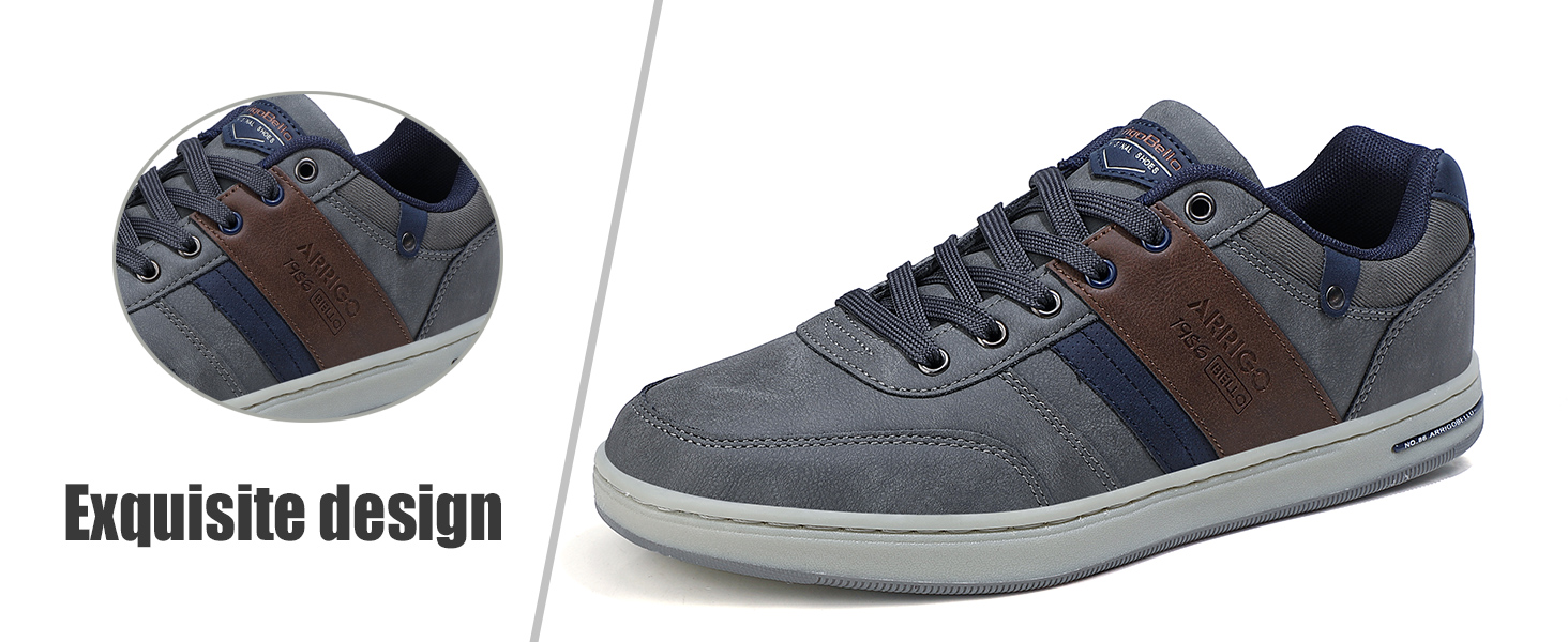 ARRIGO BELLO Кросівки для чоловіків: шкіряні, спортивні, класичні, сірі (41-46)