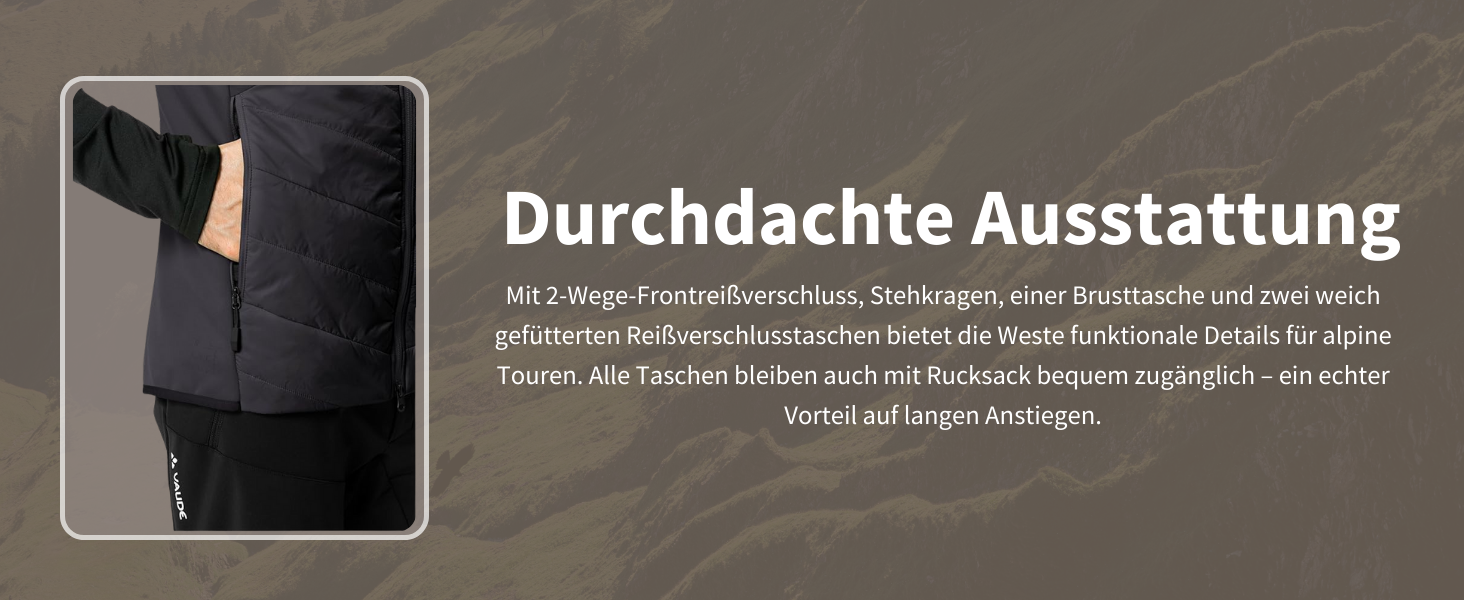 Жилет чоловічий VAUDE Sesvenna Vest IV чорний/чорний