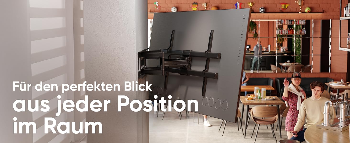 Кронштейн для телевізора ONKRON M10-B: поворотний, для телевізорів 42-120 дюймів, до 100 кг, VESA 1000x600, чорний