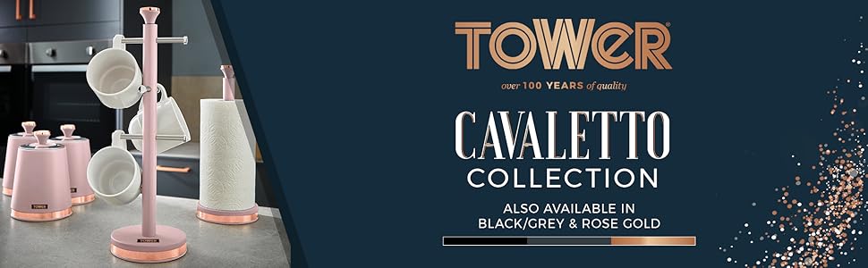Підставка для чашок Tower Cavaletto з нержавіючої сталі, Marshmallow Pink і рожеве золото