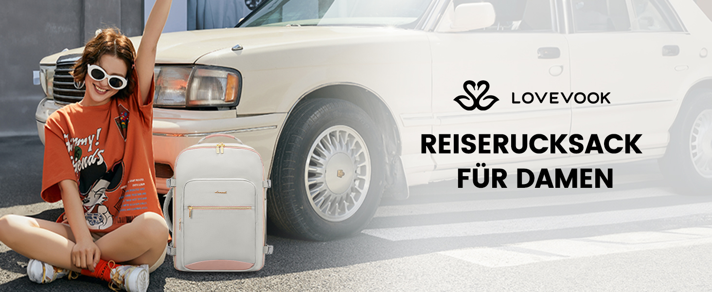 Рюкзак LOVEVOOK для ручної поклажі в літак, 40L, великий, для жінок, валіза-рюкзак, водонепроникний, для ноутбука 17 дюймів, для подорожей, бізнесу, відпочинку, хайкінгу, вихідних (L, чорний+коричневий)