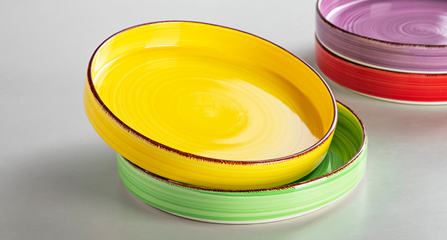 Vancasso Soup Bowls Stoneware, Bonita Soup Plate Set of 4, Pasta Plate, Spaghetti Deep Bowls, Noodle Bowls, Large Salad Bowls, Salad Bowl Dishwasher and Microwave Safe, Colorful