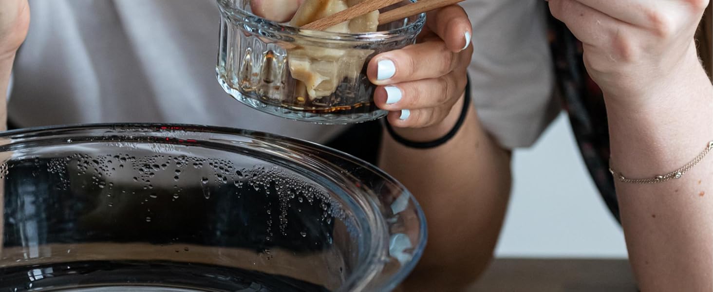 Пароварка з кришкою Pyrex, 20 см, для здорового приготування їжі на пару