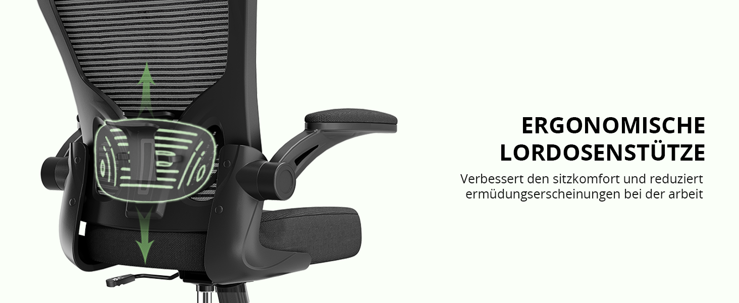 Офісне крісло Synorla: ергономічне, чорне, з регульованою підтримкою попереку та підголівником (150 кг)