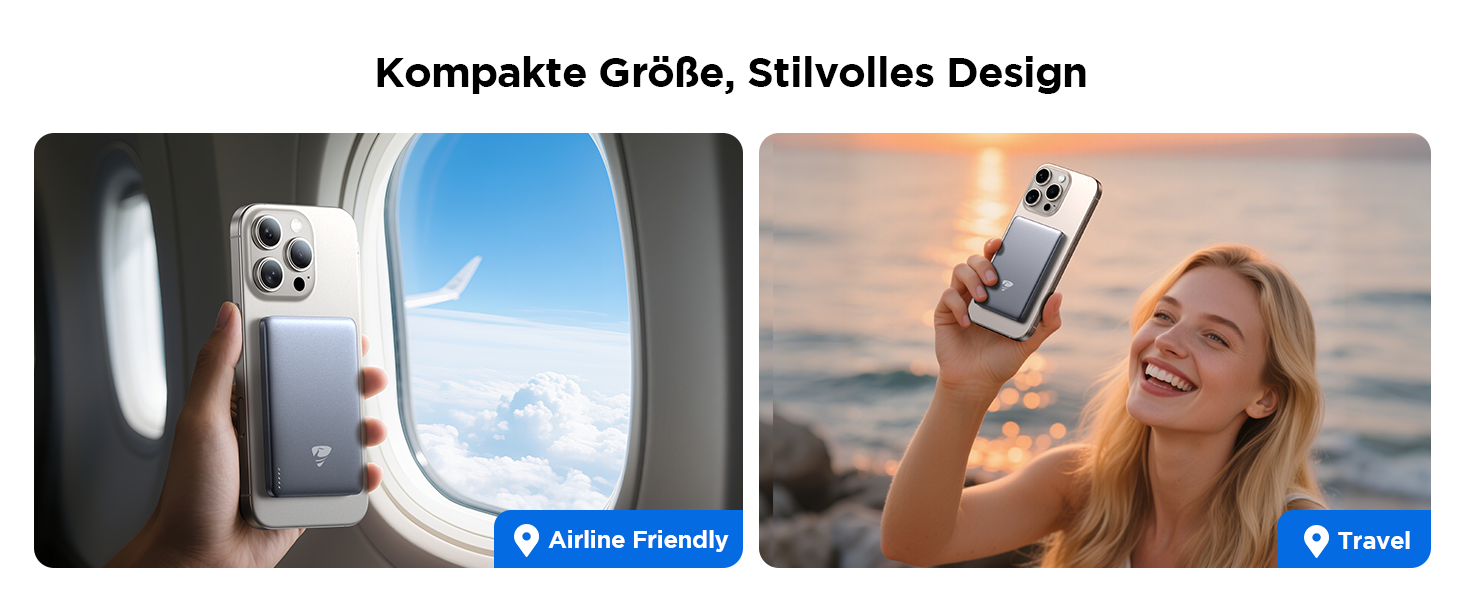 Power Bank MagSafe 5000mAh з бездротовою зарядкою 15W та USB-C, 20W PD, Gray - для iPhone, AirPods