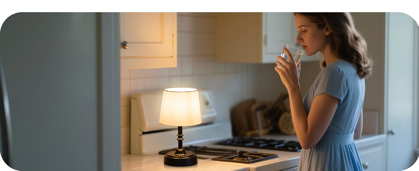 Бездротова лампа настільна акумуляторна 4000mAh, тепле світло 2700K, торшери з сенсорним керуванням, адаптер/кабель для зарядки, для спальні, подарунок (золотиста)