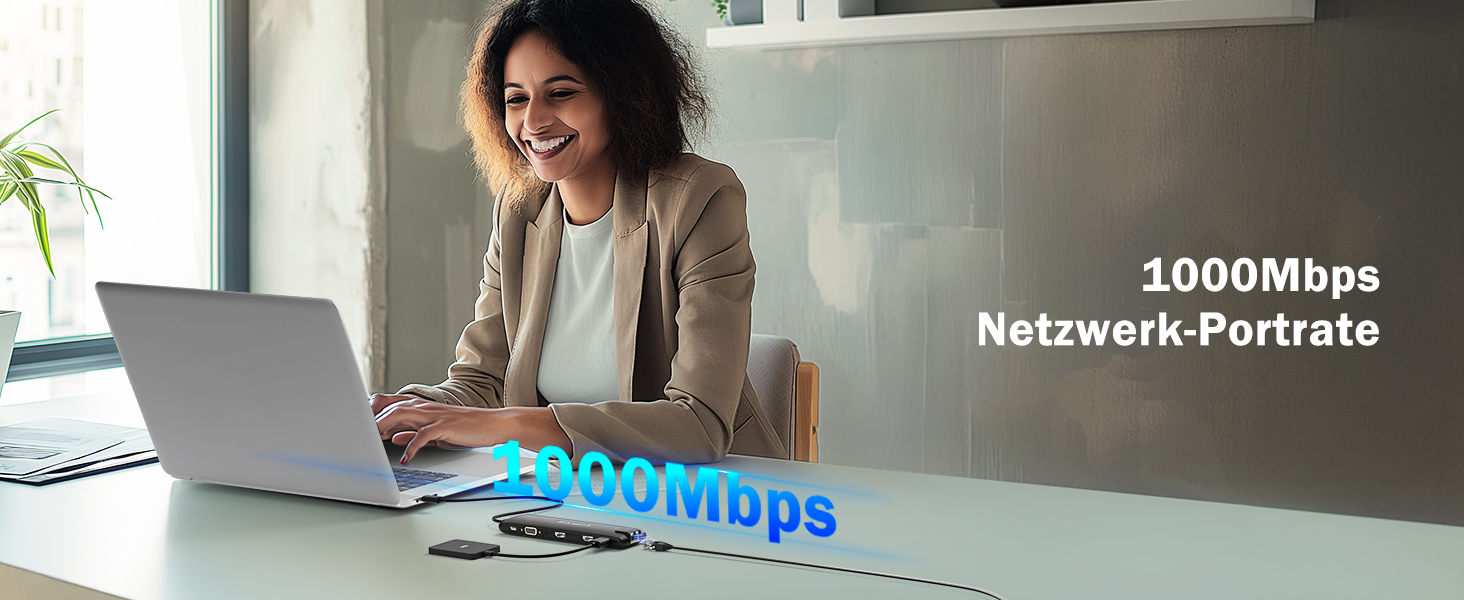 Док-станція Lemorele 13-в-1: USB-C/A, 10Gbps, 3 монітори, 2 HDMI 4K, Ethernet, 4 USB 3.2/2.0, VGA, Type-C 3.1, PD 100W, Audio, SD/TF, для Windows, MacBook