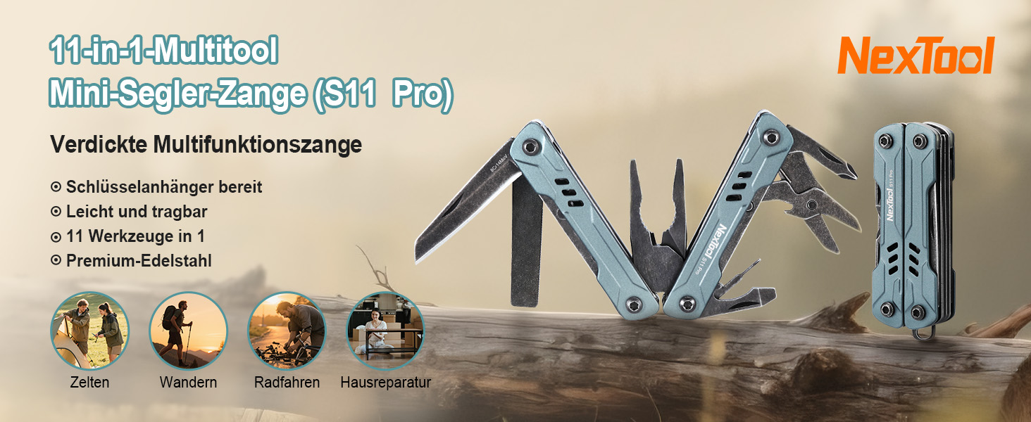 Мультитул NexTool Mini Sailor S11 Pro (12-в-1), сталь, для кемпінгу, туризму, DIY, EDC, подарунок для чоловіків