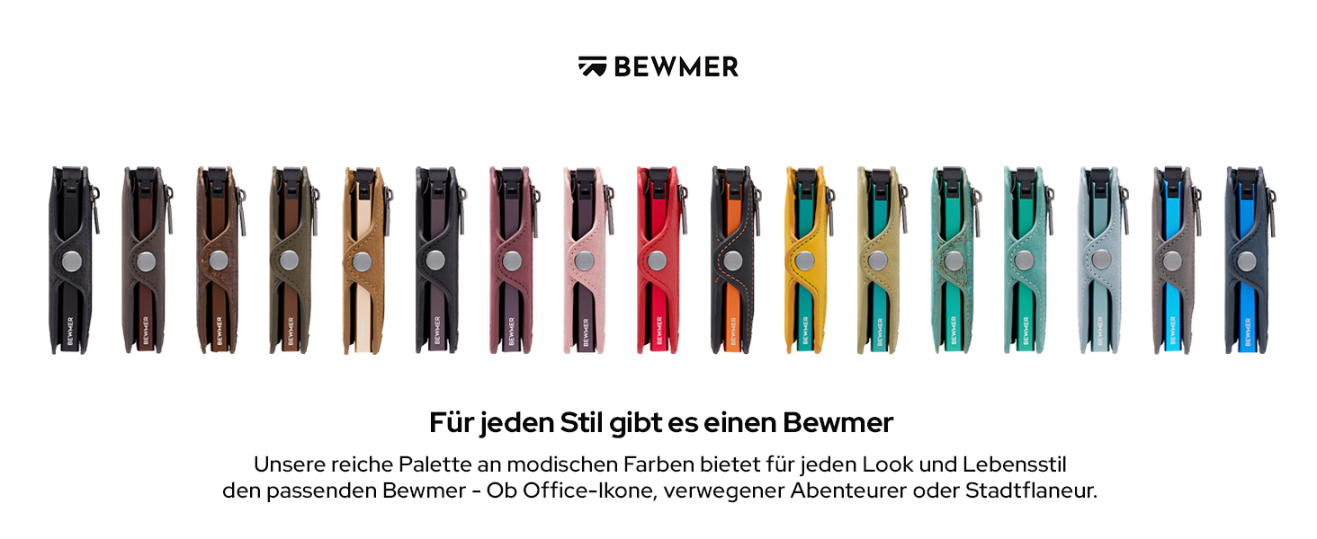 BEWMER Преміум картхолдер для кредитних карток | Смарт-портмоне для жінок та чоловіків з RFID захистом від копіювання | Шкіряне картхолдер-гаманець сірого кольору