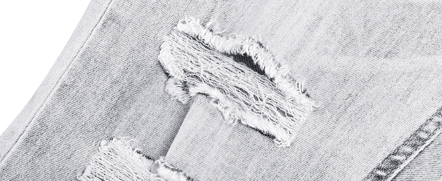 Чоловічі рвані джинси GINGTTO Skinny Stretch Slim Fit світло-сірі (34W/30L)