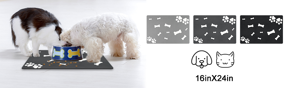 Килимок для тварин, супер вбирання, для собак та котів, з антиковзною гумовою основою, швидковисихаючий, пральний, 40 x 60 см, 2 пари наліпок з лапами, чорний