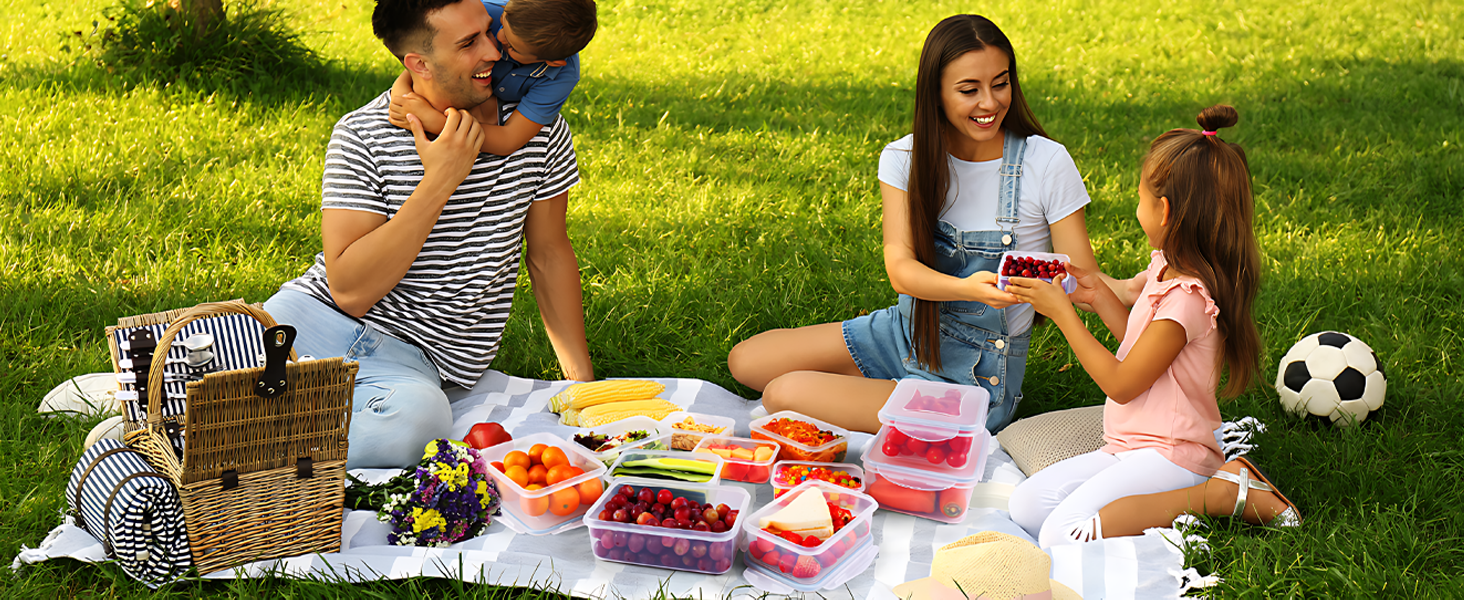 Контейнери для зберігання їжі 48er з кришкою, набір контейнерів для Meal Prep, 24 контейнери + 24 кришки, герметичні та стійкі до протікання, BPA-free, придатні для миття в посудомийній машині, заморожування та використання в мікрохвильовій печі, BXH-24