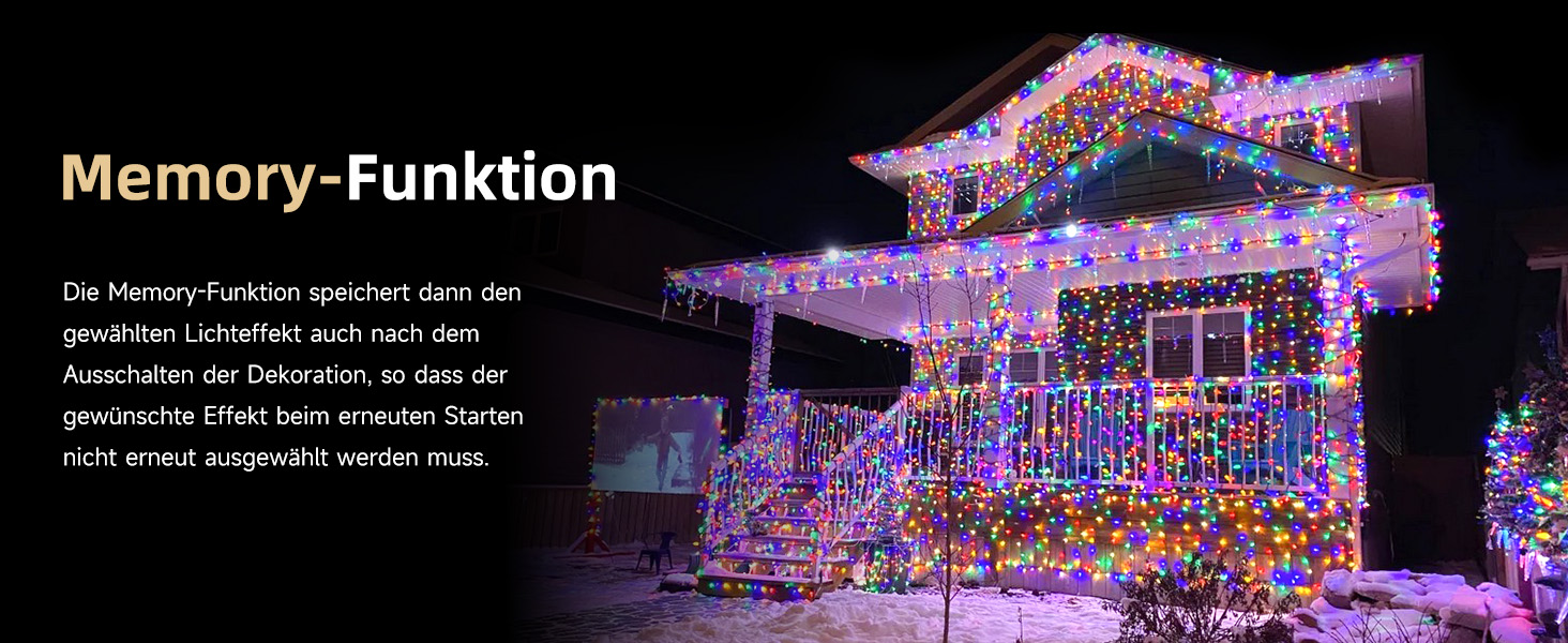 WOWDSGN Льохотна гірлянда для зовнішнього використання 20м, 2-в-1 LED гірлянда (Тепле біле & Класичне кольорове), сертифікований штекер GS, 11 режимів, пульт дистанційного керування та таймер, IP44 вологостійка різдвяна прикраса для саду, балкону, тепле біле/кольорове світло (зміна кольору) 20м 200LED